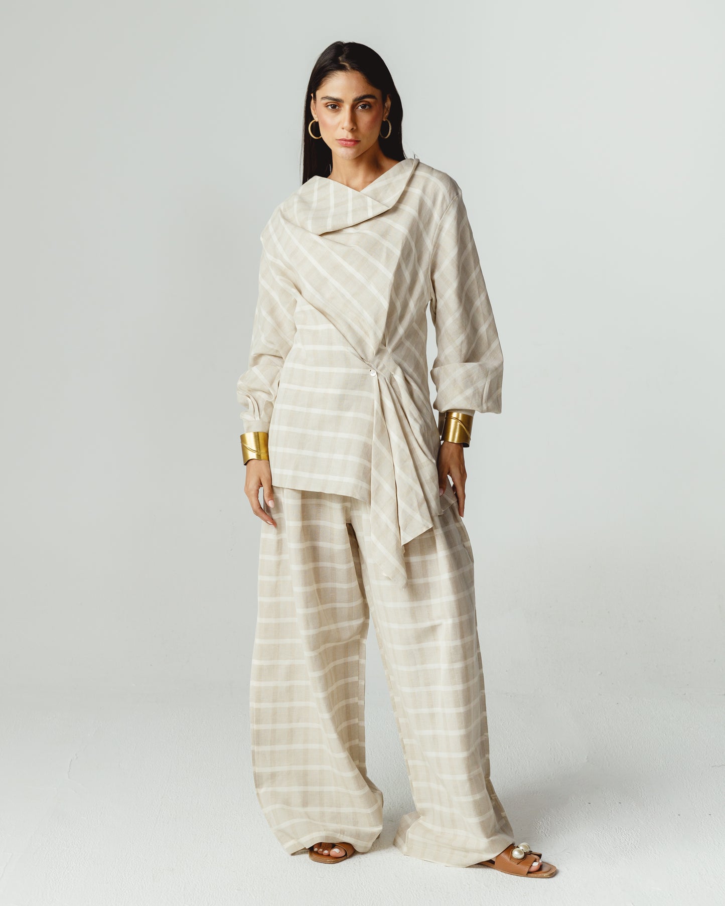 Checked Pleated Set