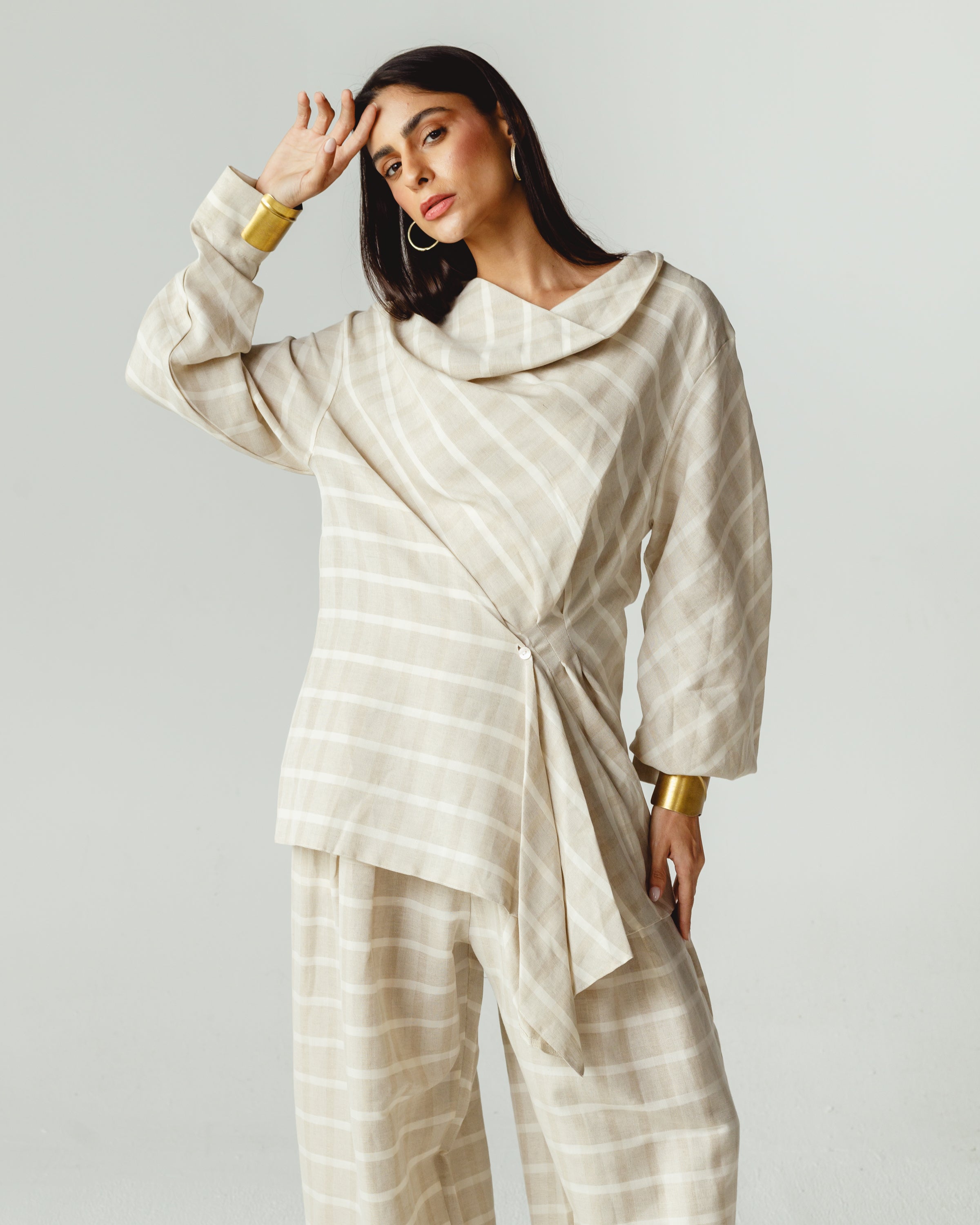 Checked Pleated Set