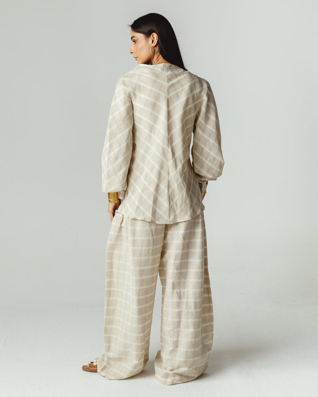 Checked Pleated Set