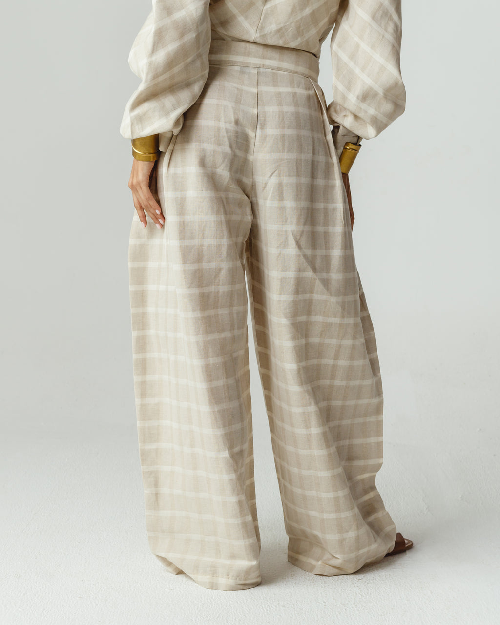 Checked Pleated Set