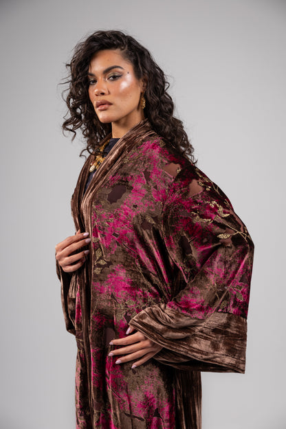 Najood Kaftan -Burgundy