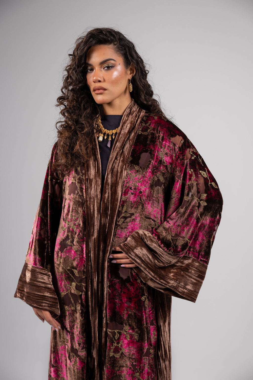 Najood Kaftan -Burgundy