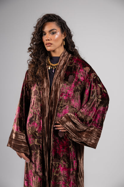 Najood Kaftan -Burgundy