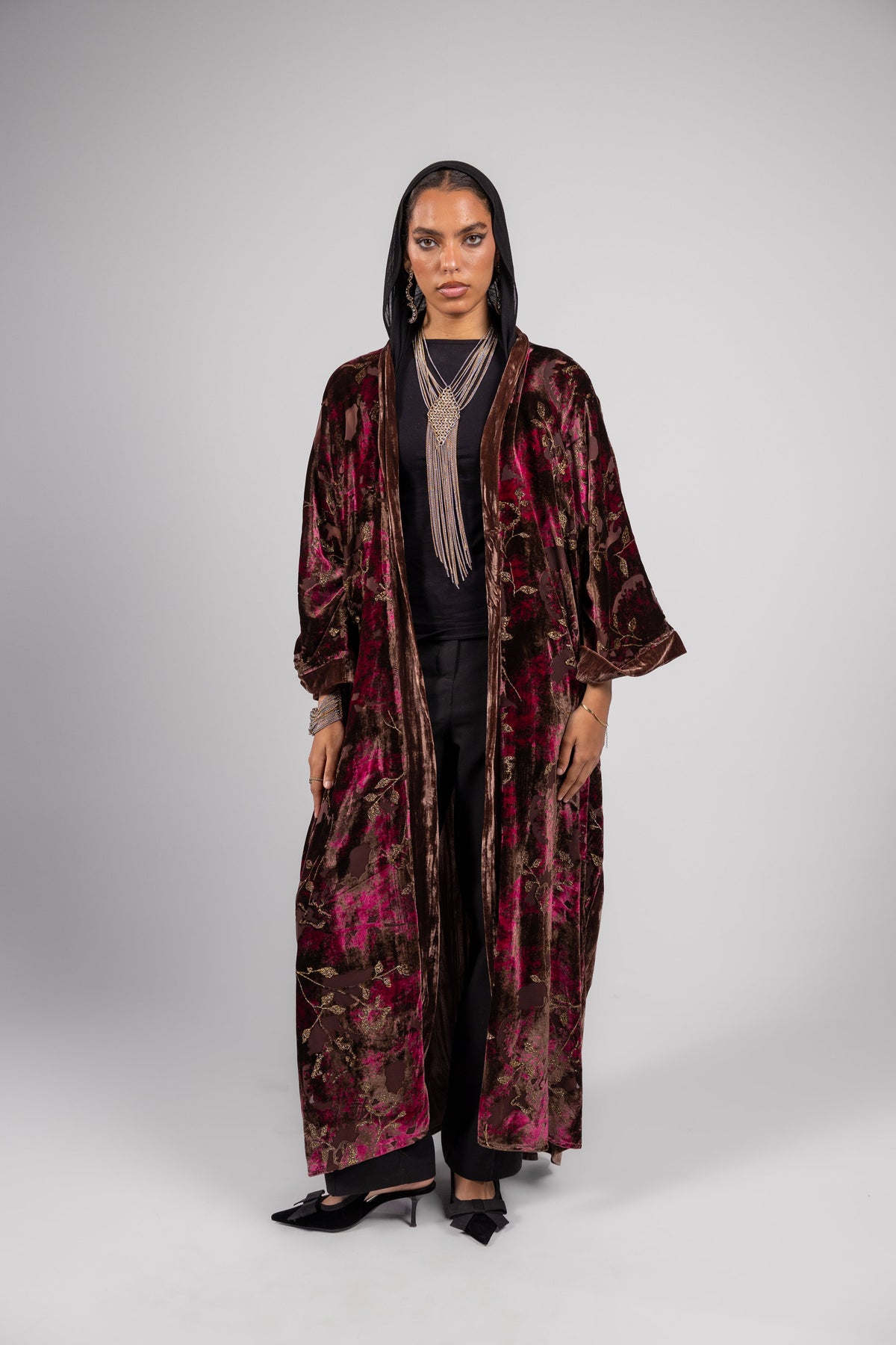 Lujain Kaftan -Burgundy