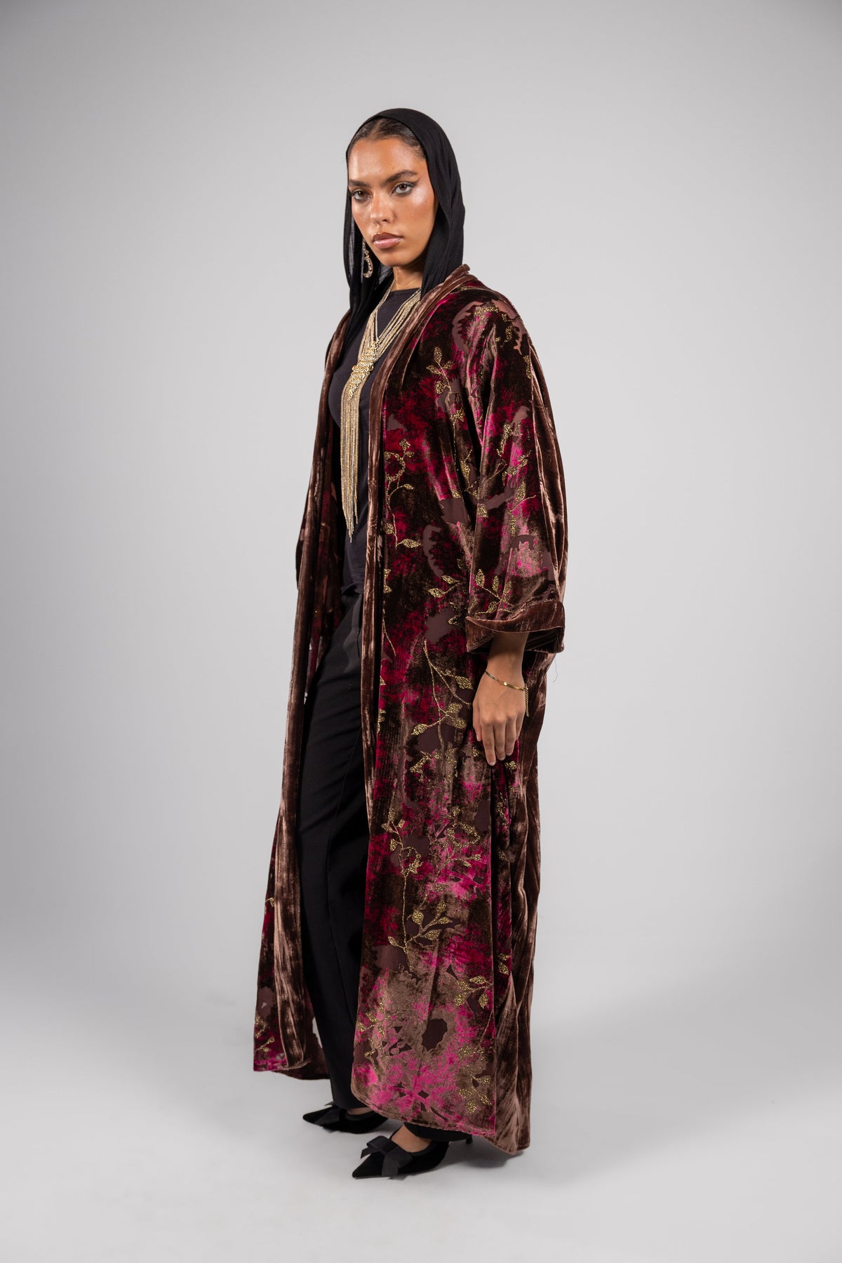 Lujain Kaftan -Burgundy