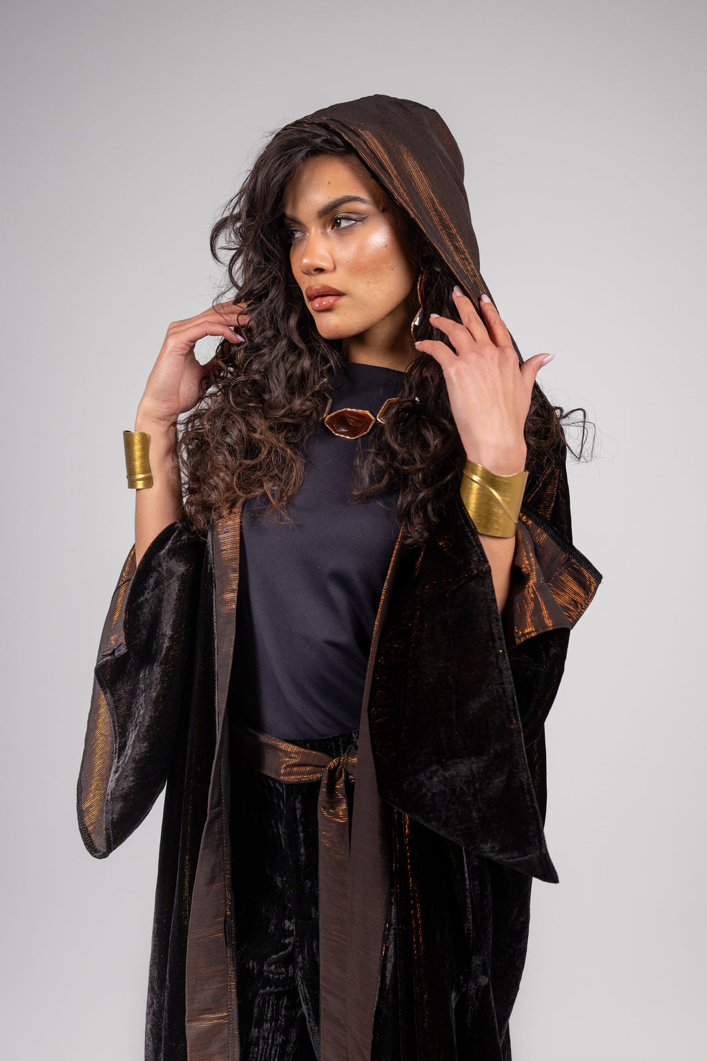 Anoud Kaftan -Black in Copper