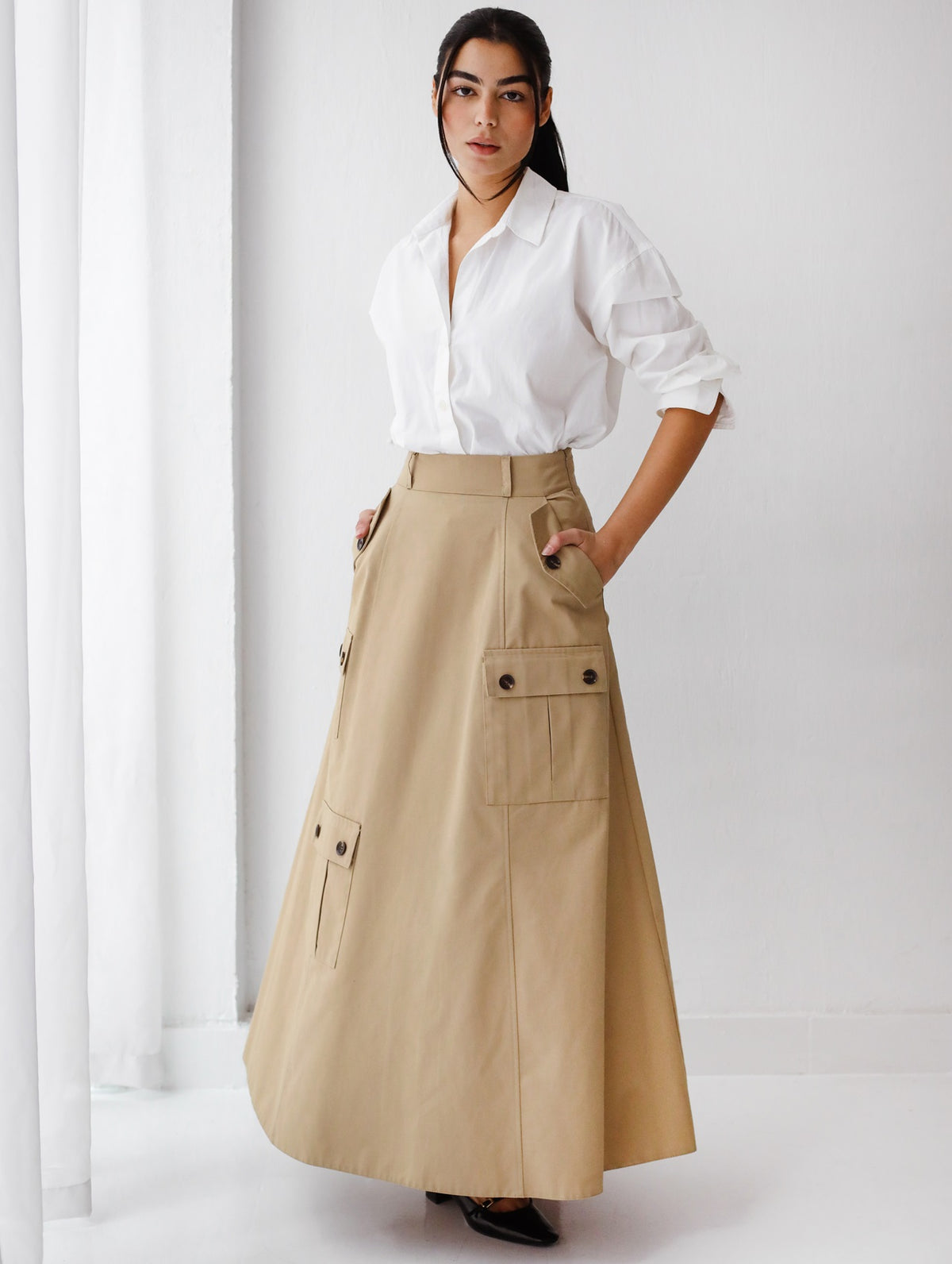 Pocket Skirt _ Beige