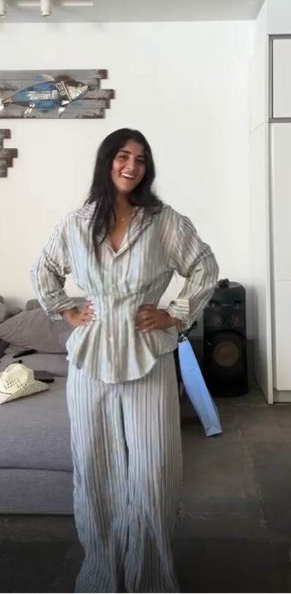 Blue linen set