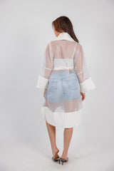 Sheer Cardigan - White