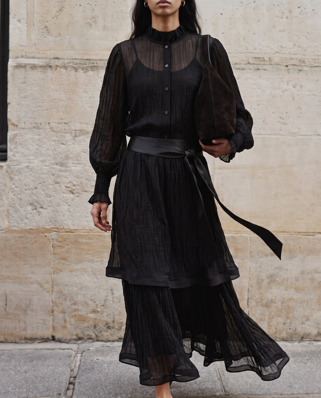 Plisse Set Black
