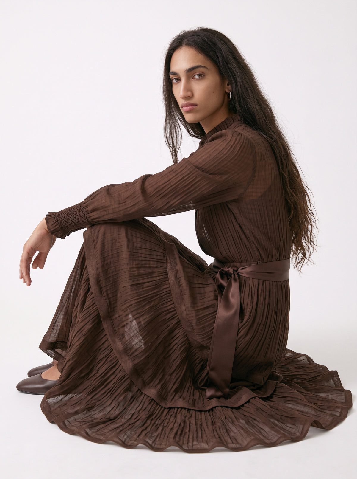 Plisse Set Brown