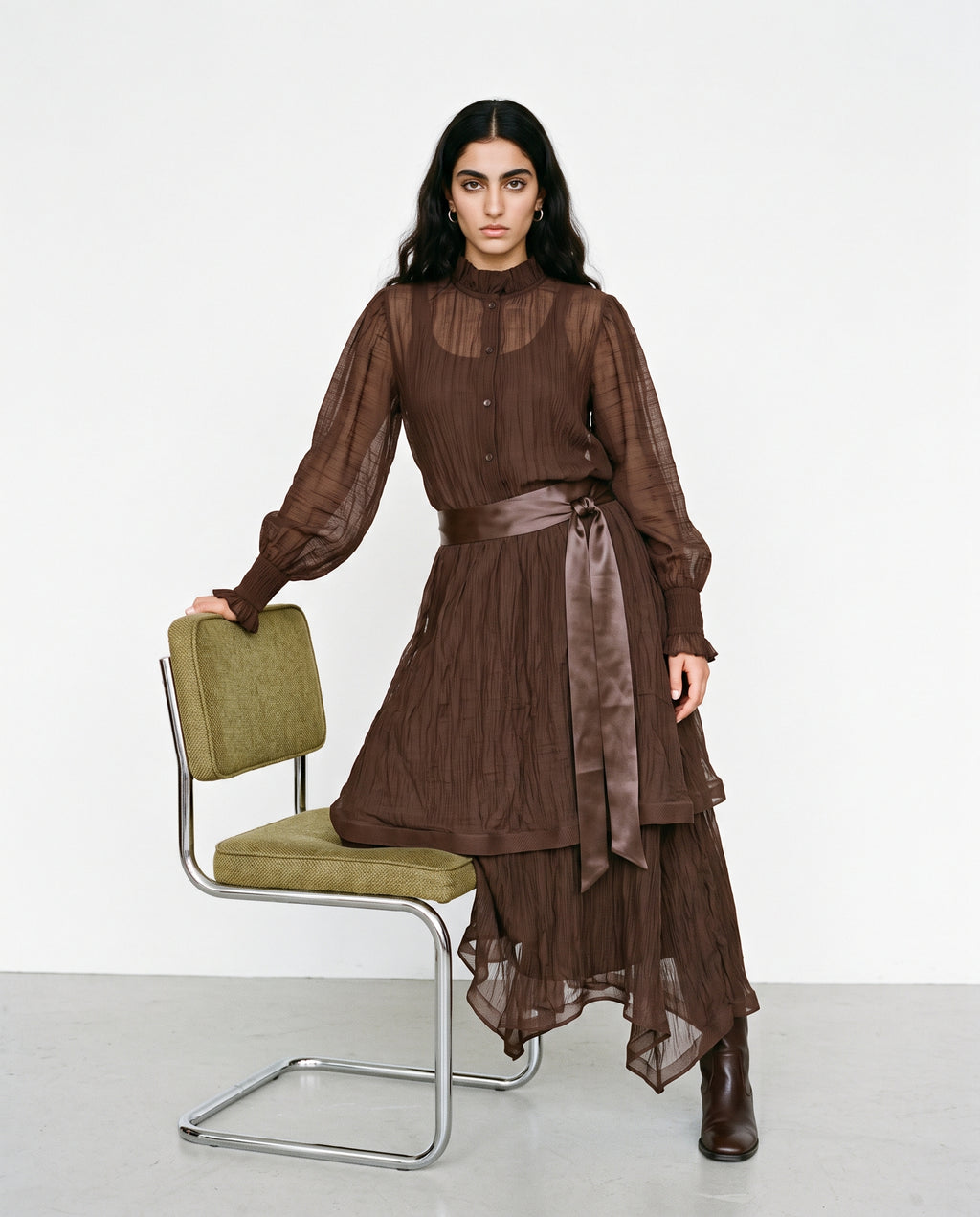 Plisse Set Brown